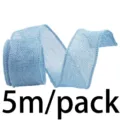 Hellblaue Draht-Jutebanderole, 5m pro Packung, ideal für Geschenke und Schleifenbänder. - Himmelblau