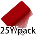 Red tulle fabric roll 25 yards per pack for wedding party decor, veils, and DIY crafts. - Red