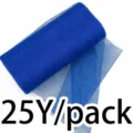 Royal blue tulle fabric roll for wedding party decoration, DIY crafts and festive events. - Blue