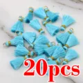 2.5cm Mini Tassel Pendants Bulk DIY Jewelry Making Keychain Phone Strap Crafts 20pcs - Sky Blue
