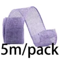 Lila Juteband mit Drahtkante 40mm 5m/Packung für Geschenke Verpackung und DIY Handwerk. - Hellviolett