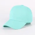 Mint Green Plain Cotton Baseball Cap Soft Top Casual Adjustable Sports Sun Hat Variant - Lake Green