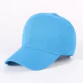 Solid blue baseball cap, casual plain cotton dad hat variant, comfortable curved brim. - Blue