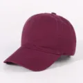 Plain washed cotton baseball cap, vintage unstructured dad hat for men and women, solid burgundy color. - Light Burgundy