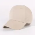 Solid khaki baseball cap, plain soft top vintage washed cotton dad hat for daily wear. - Light Khaki