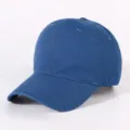 Classic blue washed cotton baseball cap, soft top casual plain dad hat with curved brim. - Deep Sea Blue