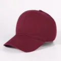 Burgundy washed cotton baseball cap, plain unstructured dad hat with curved brim for daily wear. - Dark Wine Red