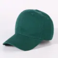Solid color dark green washed cotton baseball cap, vintage distressed soft top casual hat. - Dark Blue Green