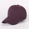 Dark purple washed cotton baseball cap, solid color distressed retro dad hat for men and women. - Deep purple