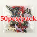 50pcs 45mm Gold Stamping Heart Ribbon Bow Wire for DIY Craft Gift Box Decor - Gold Stamping Heart Bow / 50 Pieces/Pack / Mixed Colors