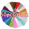 Bunte DIY Quasten 8cm 50Stk Packung für Schmuckherstellung Lesezeichen Vorhänge Dekoration - Gemischte Farbe Quasten / 50 Stück