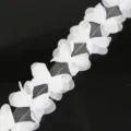 White 50mm chiffon butterfly lace ribbon trim mesh tulle fabric for DIY crafts gift wrapping - 140 Pcs Pack / White
