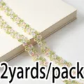Colorful hollow water soluble embroidery lace trim 2cm wide, 2 yards per pack for sewing. - Mixed Colors