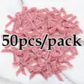 50pcs mini lazos de terciopelo rosa para cajas de regalo arreglos florales y accesorios. - 50 Piezas / Rosa carne