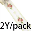Vintage rose embroidered lace ribbon for gift wrapping, floral binding, and apparel crafts. - Style 1