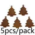 5pcs pendentifs d'arbre de Noël en métal rouillé vintage pour décorations de fête de fin. - Sapin de Noël