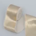 Gold foil plush ribbon 4cm wide frayed edge fabric roll for gift wrapping wedding decor DIY - Light gold