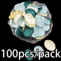 100pcs artificial rose petals silk fabric for wedding party festival DIY decoration 3x3.8cm - Dark Green