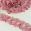 Pink chiffon flower mesh ribbon 50mm wide for lovely DIY sewing craft and gift wrapping decor - 140 Pcs Pack / Flesh Pink