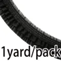 Black pleated lace trim ruffle accordion fabric ribbon for sewing crafts DIY garment decoration. - 1 Yard/Pack / Black