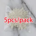 Burlap sunflower fabric craft accessory sewing DIY 5 pcs per pack close up detail - Pack of 5 / Beige