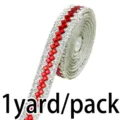 1 yard ruban strass 1.2cm rouge blanc cristal bande adhésive pour décoration DIY art - Rouge