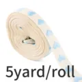 Nastro jacquard cuore 1.6cm largo 5 iarde rotolo per confezione regalo matrimonio. - Celeste