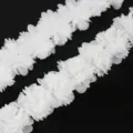 Borde de flor de encaje de gasa blanca cinta de 45mm accesorio de costura artesanal DIY. - Blanco