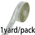 Ruban de strass autocollant paillettes cristal bordure bricolage emballage 1 yard par paquet - Argent