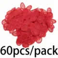 60pcs red mesh embroidery butterfly lace patches diy sewing clothing accessories - 60 Pieces / Red