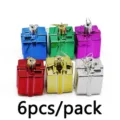 6Pcs 5cm Mini Christmas Gift Box Ornaments Hanging Tree Pendant Holiday Party Decor - Mixed Colors