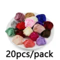 20 pcs flores de rosa de cinta de satin mixtas para diademas DIY y decoracion artesanal. - Set de 20 Piezas / Multicolor
