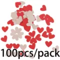 Red and glitter heart confetti 100pcs/pack for wedding party table decoration crafts. - 100pcs Pack / Multicolor