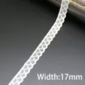 Weisse elastische spitze borte 17mm breite spitzenband naehen handwerk diy kleidung deko zubehoer - 17mm