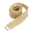 Natural jute burlap ribbon roll 25mm wide rustic craft trim DIY wedding decor detail view - 2.5cm Wide