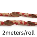 Valentine's Day red heart printed burlap ribbon roll 6.3cm wide for DIY gift wrapping decor - Khaki