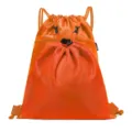 Orangener Kordelzug Sportrucksack mit Netztasche, wasserdichte Fitnesstasche für Training Outdoor. - Orange