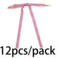 Pink velvet bow detail, 12x17cm craft ribbon with wire twist tie for DIY decor packaging pack. - Pink