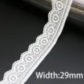 Weißes elastisches Spitzenband 29mm breit zum Nähen, Kleidungsdekoration und DIY 5m Pack - 29mm