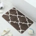 Tapis de Bain Tufté Marron Treillis Marocain Tapis de Sol Antidérapant pour Salle de Bain - 40x60cm / Brun Foncé