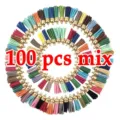 100pcs leather tassels bulk mixed colors DIY keychain jewelry craft charms pendants - 100 Pieces/Pack / Mixed Gold Cap