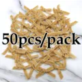 Lazos de cinta flocada, set de 50 piezas de lazo de terciopelo dorado para manualidades y cajas. - 50 Piezas / Caqui