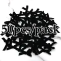 50 Pzas Pequeños Lazos de Cinta de Terciopelo Negro 1cm para Paquete de Regalo DIY - 50 Piezas / Negro