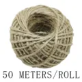 Natürliche Juteschnur 50 Meter pro Rolle, braunes Vintage Kordel für Heimwerken und Geschenke. - Khaki