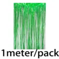 Green foil fringe curtain 1m pack backdrop decoration for party and Christmas tree decor. - Green