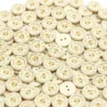 2cm wooden heart buttons, handmade with love sewing accessories for DIY craft clothes, 1 pack. - 100 Pieces/Pack / Natural Wood Color