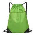 Green lightweight nylon drawstring backpack gym sport travel cinch bag casual daypack - Light Green
