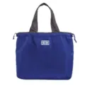 Blue foldable shopping tote bag with drawstring closure and grey handles for daily use - NL Royal Blue