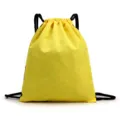 Yellow honeycomb pattern drawstring backpack for sports, gym, and casual outdoor travel. - Yellow