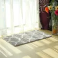 Tapis de sol antidérapant tufté gris motif géométrique salon chambre absorbant - 50*80 / Gris